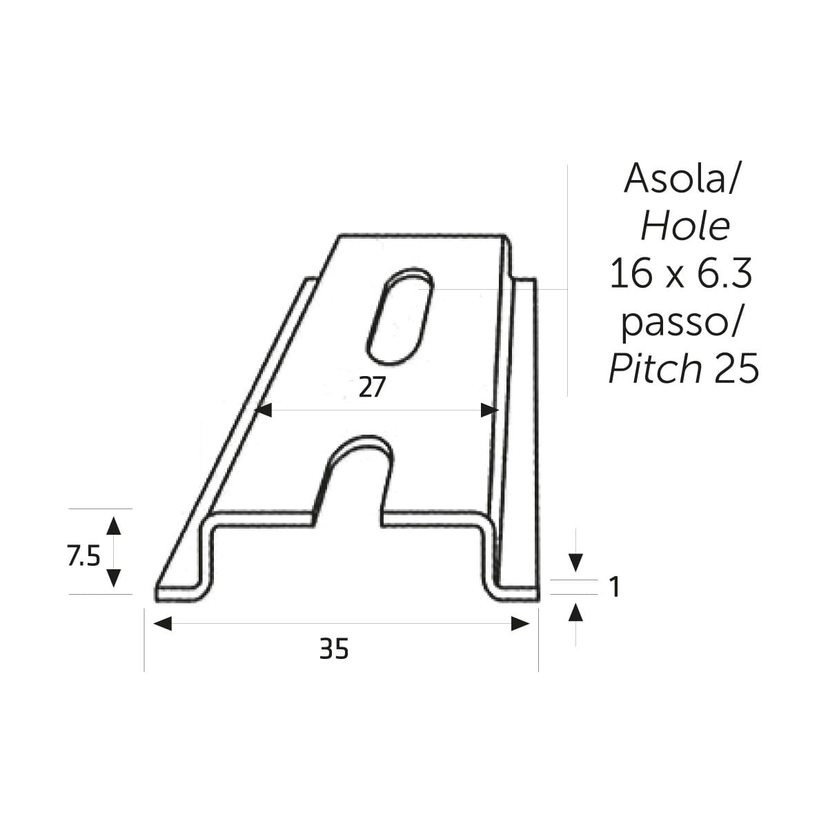 CONTACT ITALIA SRL IICGD35GF8 GUIDA DIN OMEGA BASSA 35 MM FZ