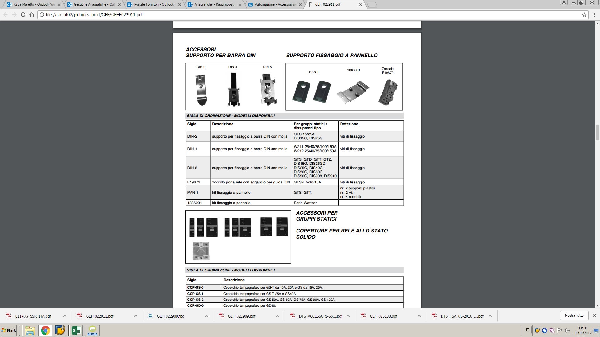 GEFRAN SPA - GEF1960014 DIN-4 ASS.SUPP.DIN W21X