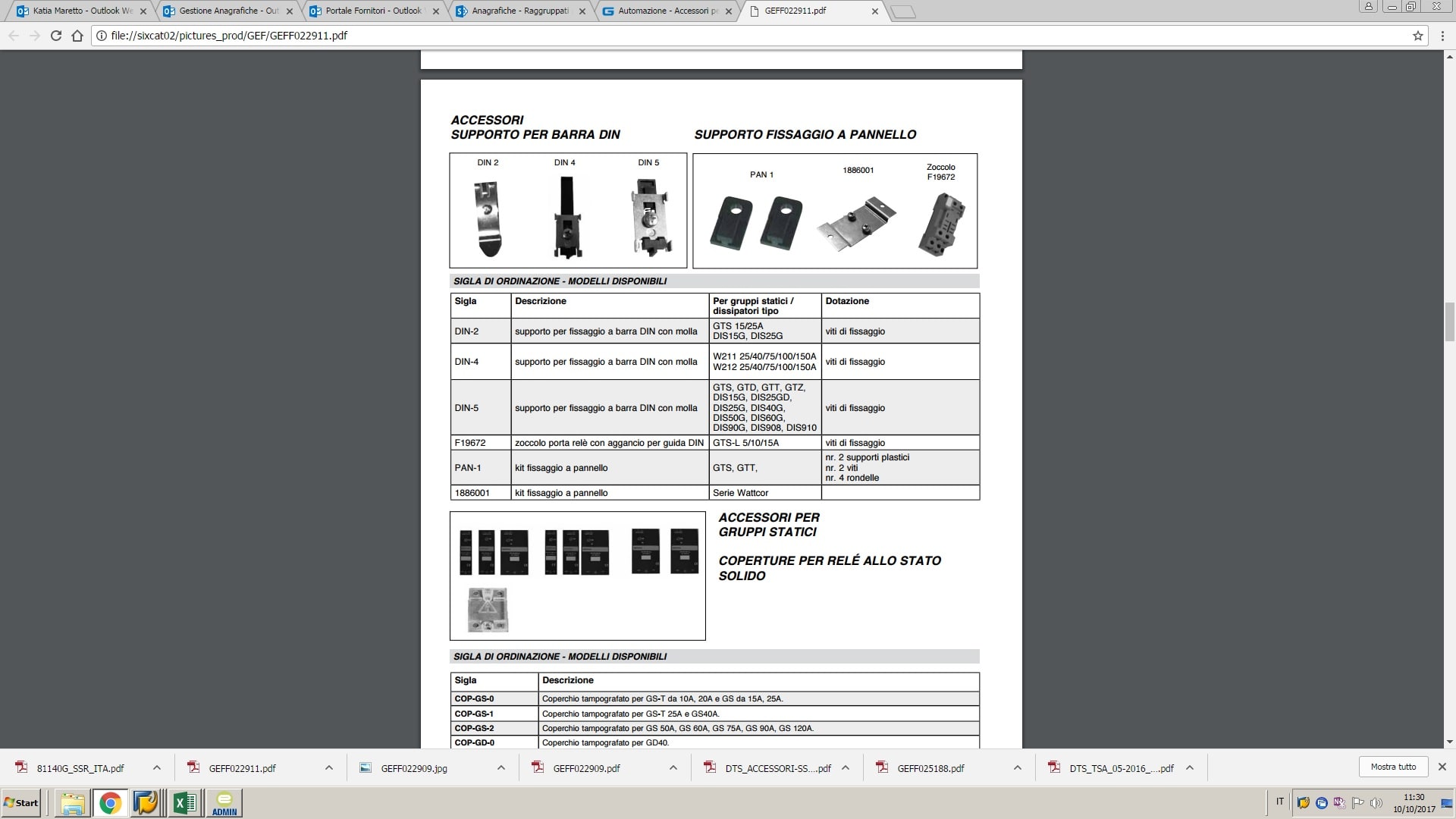 GEFRAN SPA - GEF1960014 DIN-4 ASS.SUPP.DIN W21X