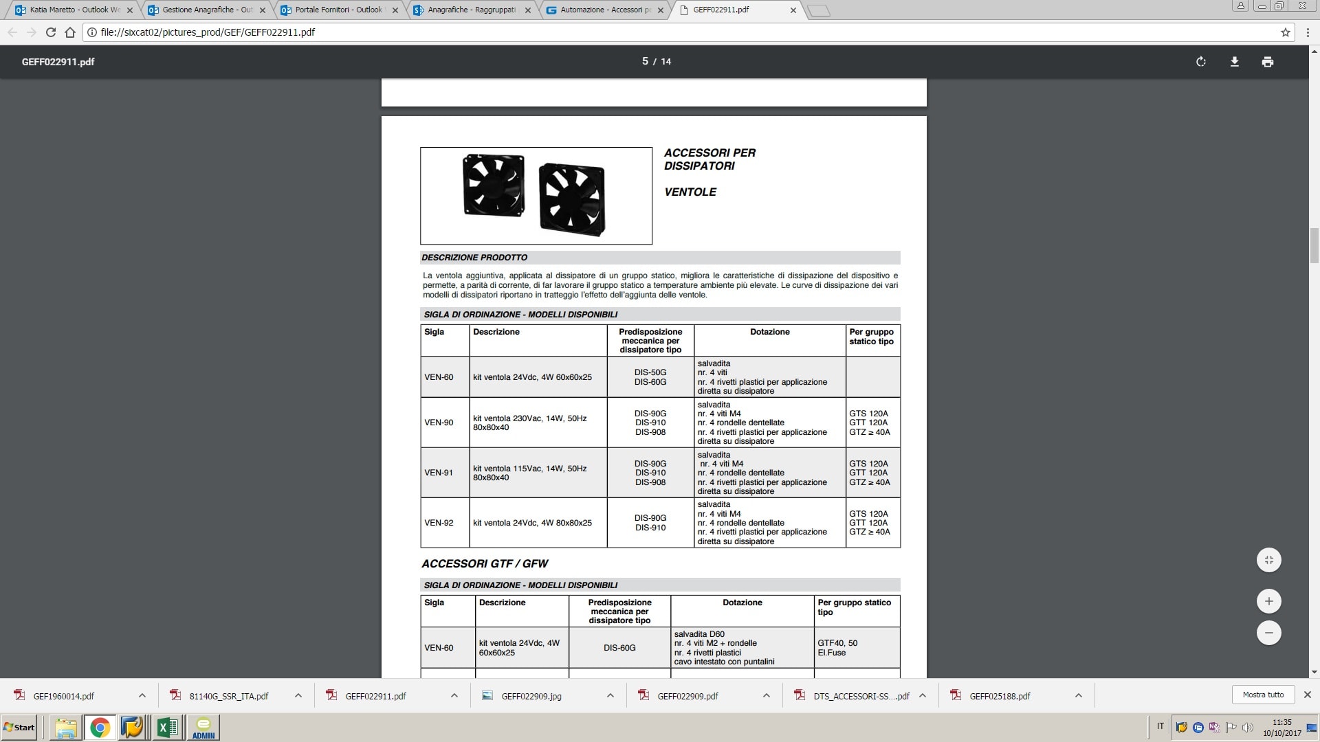 GEFRAN SPA - GEFF022911 VEN-90 KIT VENTOL 230VAC DIS-90/RZ