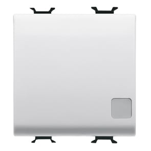 GEWISS - GEWGW10033 INTERRUTTORE UNIPOLARE 250V ac - 16AX ILLUMINABILE - CON LENTE NEUTRA SOSTITUIBILE - 2 MODULI - BIANCO LUCIDO - CHORUSMART