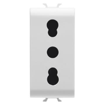 GEWISS - GEWGW10203 PRESA STANDARD ITALIANO 250V ac - 2P+T 16A BIVALENTE - P11-P17 - 1 MODULO - BIANCO LUCIDO - CHORUSMART
