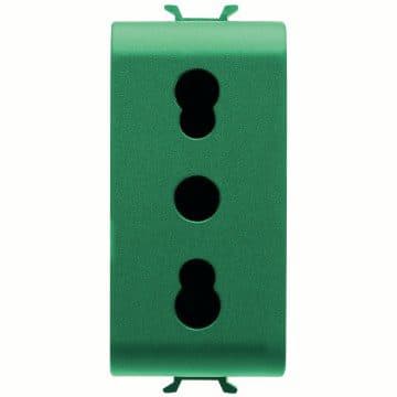 GEWISS - GEWGW10223AB PRESA STANDARD ITALIANO 250V ac - PER LINEE DEDICATE - 2P+T 16A BIVALENTE - P11-P17 - 1 MODULO - VERDE - ANTIBATTERICO - CHORUSMART
