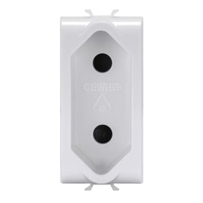 GEWISS - GEWGW10282 PRESA 1M 2P 10A STD. ISRAELIANO BIANCO