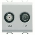 GEWISS - GEWGW10383AB PRESA TV-SAT - DIRETTA - 2 MODULI - BIANCO LUCIDO - ANTIBATTERICO - CHORUSMART