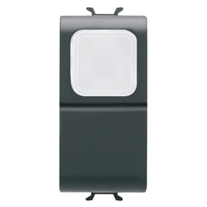 GEWISS - GEWGW12144 PULSANTE UNIPOLARE 250V ac - NA 16A - DIFFUSORE OPALE - 1 MODULO - NERO SATINATO - CHORUSMART
