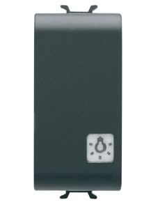 GEWISS - GEWGW12151 PULSANTE UNIPOLARE 250V ac - NA 16A ILLUMINABILE - CON LENTE NEUTRA SOSTITUIBILE -SIMBOLO LUCE - 1 MODULO - NERO SATINATO - CHORUSMART