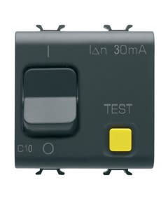GEWISS - GEWGW12486 INTERRUTTORE AUTOMATICO MAGNETOTERMICO DIFFERENZIALE - CURVA C - CLASSE A - 1P+N 10A 230Vac 30mA - 2 MODULI - NERO SATINATO - CHORUSMART