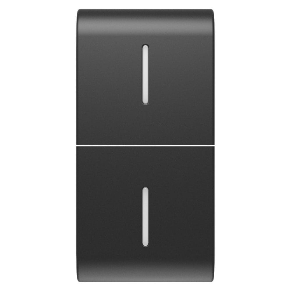 GEWISS - GEWGW12557S TASTO INTERCAMBIABILE PER COMANDI ASSIALI - CON 2 DIFFUSORI - 1 MODULO - NERO SATINATO - CHORUSMART