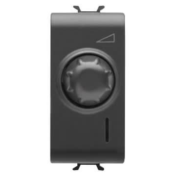 GEWISS - GEWGW12567 REGOLATORE ELETTRONICO ROTATIVO - DEVIATORE - 230V ac 50/60Hz - RESISTIVO 100-500W / INDUTTIVO 100-500VA - 1 MODULO - NERO SATINATO - CHORUSMART