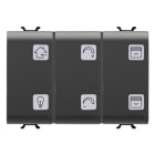 GEWISS - GEWGW12783A PULSANTIERA CON SIMBOLI INTERCAMBIABILI - KNX - 6 CANALI - 3 MODULI - NERO - CHORUSMART