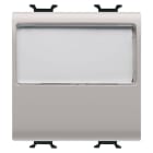 GEWISS - GEWGW13191 PULSANTE CON TARGA PORTANOME ILLUMINABILE 250V ac - NA 10A - 2 MODULI - NATURAL BEIGE SATINATO - CHORUSMART