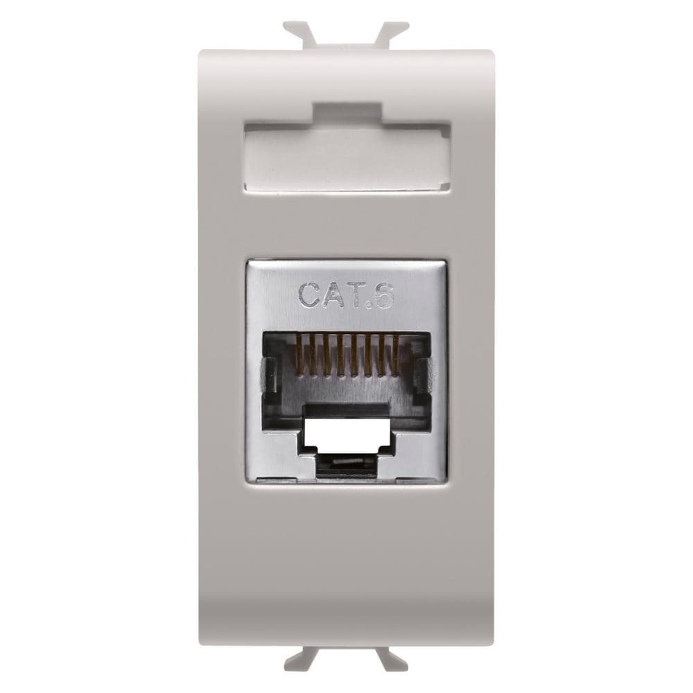 GEWISS - GEWGW13424 PRESA RJ45 - CATEGORIA 6 - FTP - 1 MODULO - CHORUSMART NATURAL BEIGE SATINATO