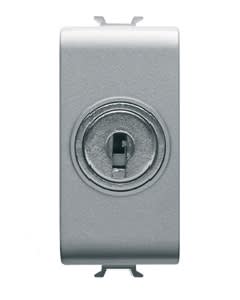 GEWISS - GEWGW14054 DEVIATORE UNIPOLARE 250V ac - 10AX - CON CHIAVE - 1 MODULO - TITANIO - CHORUSMART