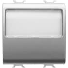 GEWISS - GEWGW14191 PULSANTE CON TARGA PORTANOME ILLUMINABILE 250V ac - NA 10A - 2 MODULI - TITANIO - CHORUSMART