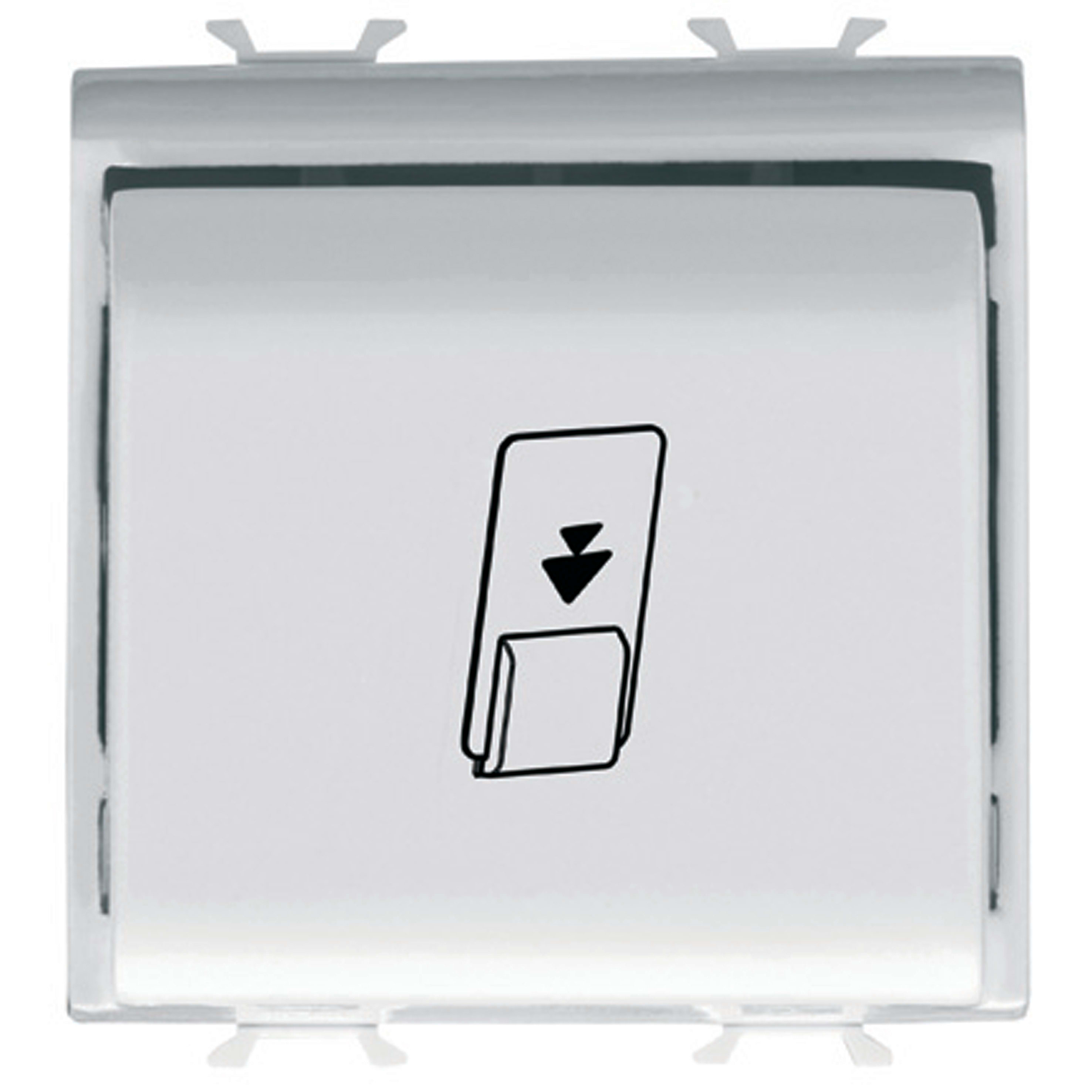 GEWISS - GEWGW15039 INTERRUTTORE UNIVERSALE A BADGE - UNIPOLARE NA 16AX - ILLUMINABILE - 2 MODULI - BIANCO SATINATO - CHORUSMART