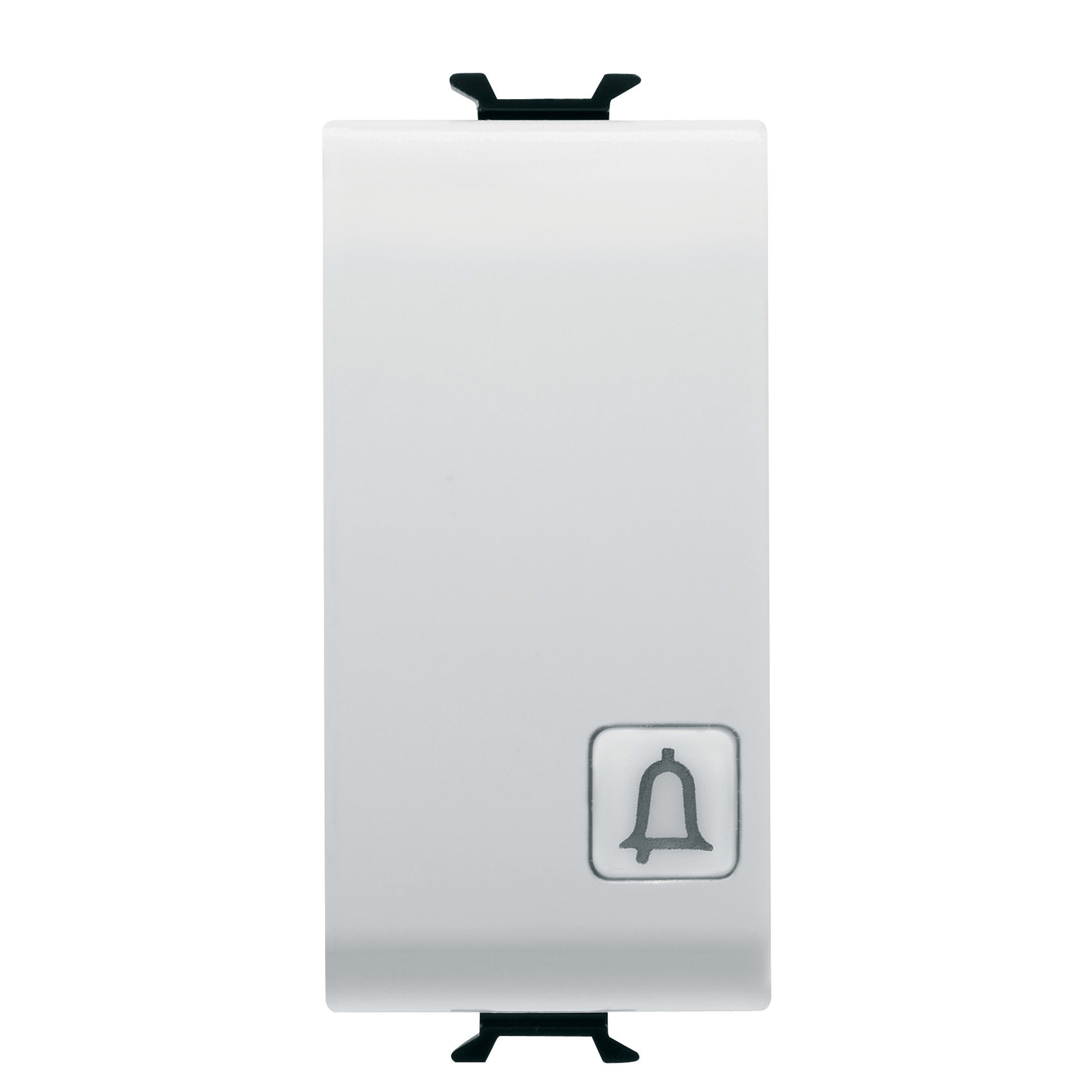 GEWISS - GEWGW15153 PULSANTE UNIPOLARE 250V ac - NA 16A ILLUMINABILE - CON LENTE NEUTRA SOSTITUIBILE - SIMBOLO CAMPANELLO - 1 MODULO - BIANCO SATINATO - CHORUSMART