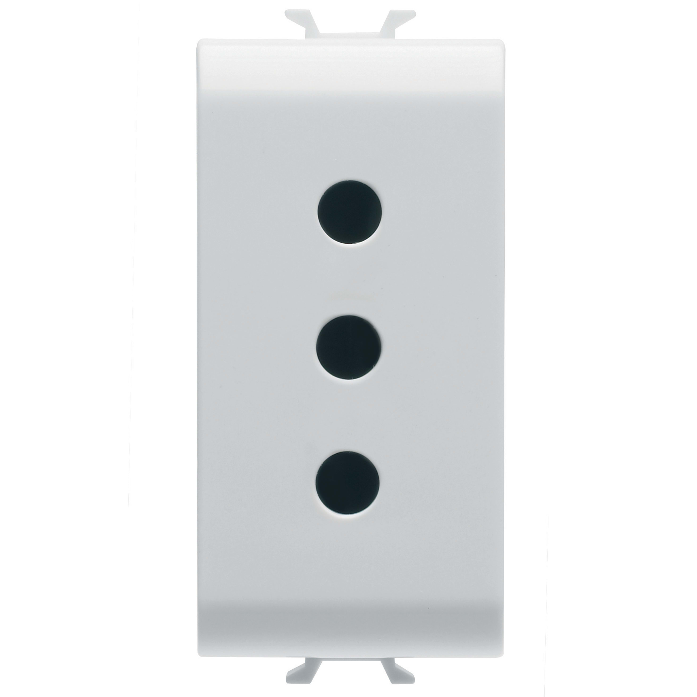 GEWISS - GEWGW15201 PRESA STANDARD ITALIANO 250V ac - 2P+T 10A - P11 - 1 MODULO - BIANCO SATINATO - CHORUSMART