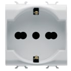 GEWISS - GEWGW15204 PRESA STANDARD ITALIANO/TEDESCO 250V ac - 2P+T 16A BIVALENTE - 2 MODULI - BIANCO SATINATO - CHORUSMART