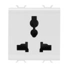 GEWISS - GEWGW15310 PRESA MULTISTANDARD 2P+T - 13 A/250 V ac - 15 A/127 V ac - 2 MODULI - BIANCO SATINATO - CHORUSMART