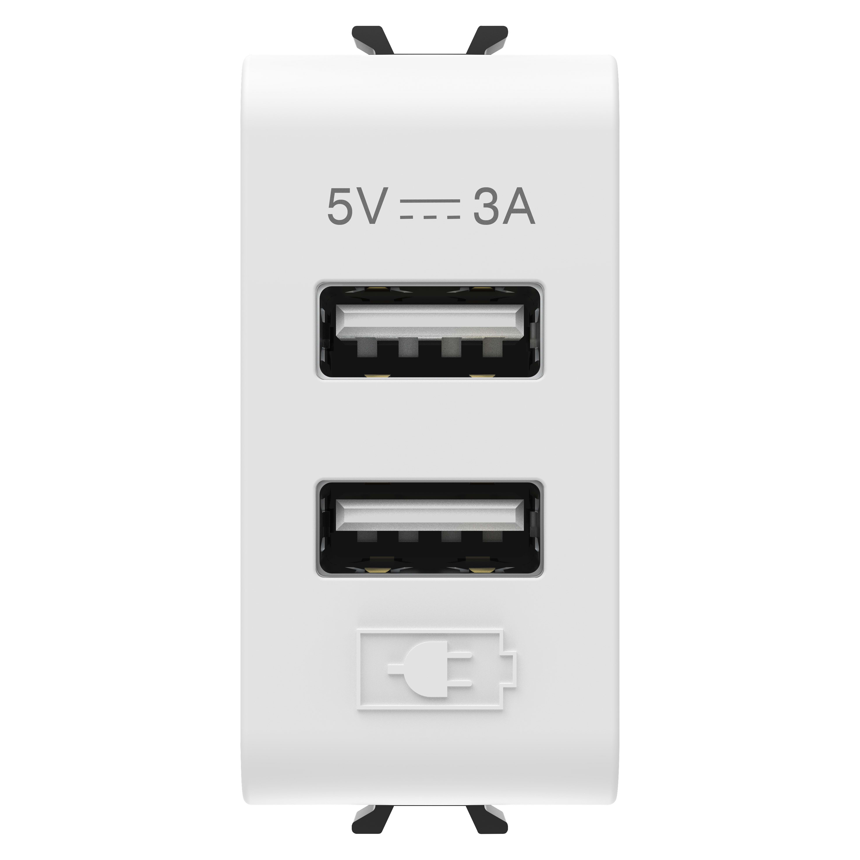 GEWISS - GEWGW15447 ALIMENTATORE USB A+A 5V 3A 1M BIA.SAT.