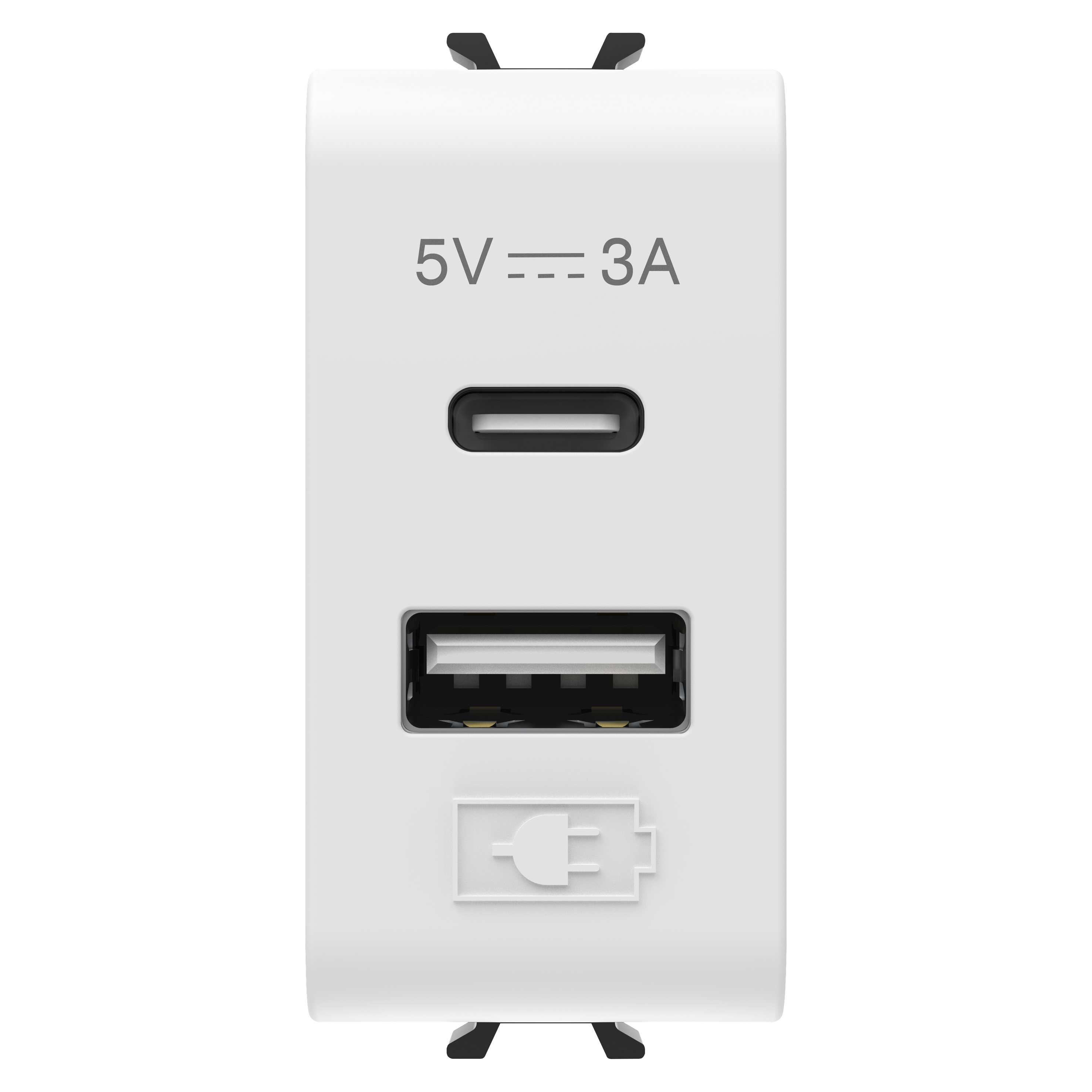 GEWISS - GEWGW15449 ALIMENTATORE USB A+C 5V 3A 1M BIA.SAT.