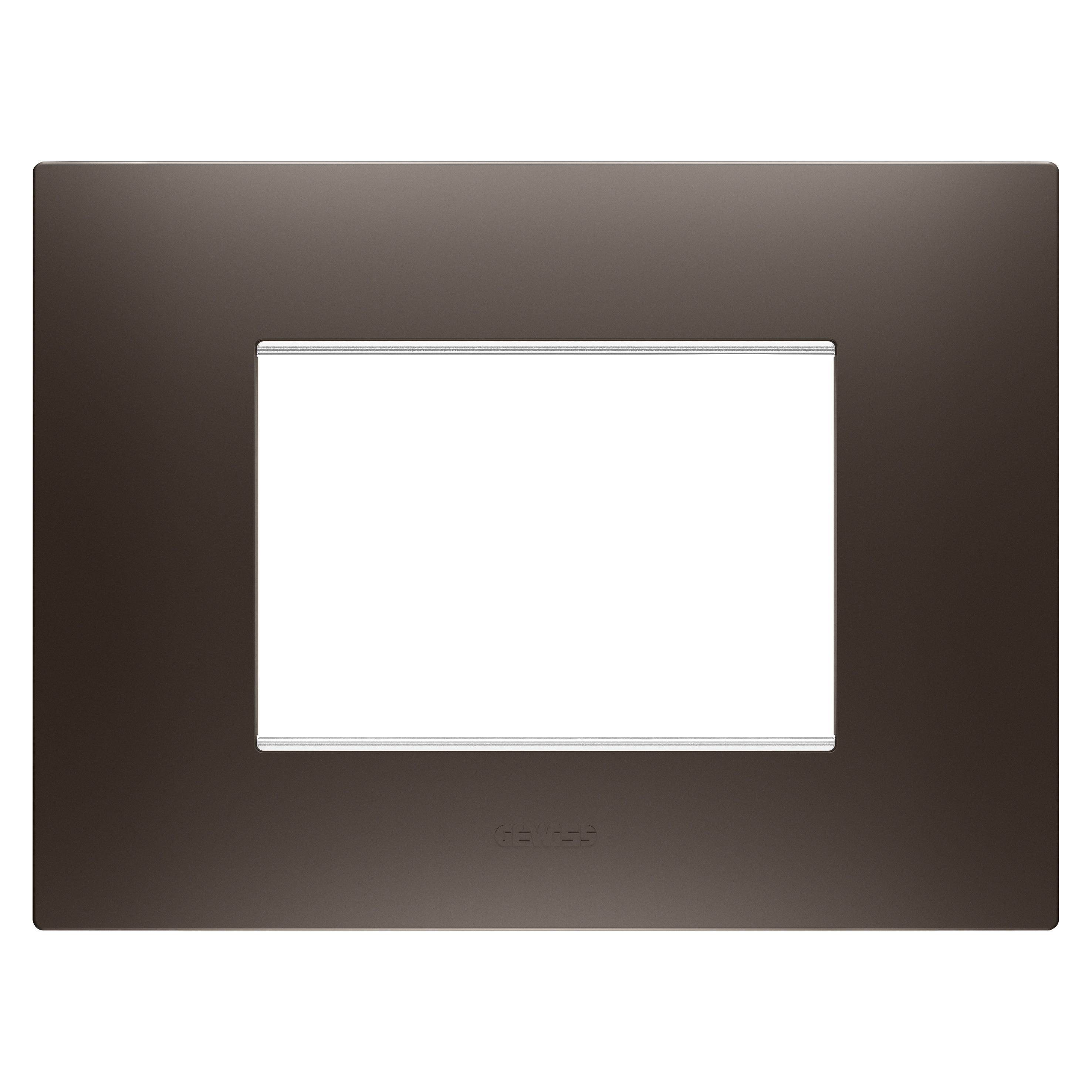 GEWISS - GEWGW16003BS PLACCA EGO - IN TECNOPOLIMERO VERNICIATO - 3 POSTI - BROWN SHADE - CHORUSMART