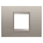 GEWISS - GEWGW16202XS PLACCA LUX - IN METALLO - 2 POSTI - ALLUMINIO SPAZZOLATO - CORNICE BRONZO CHIARO OPACO - CHORUSMART