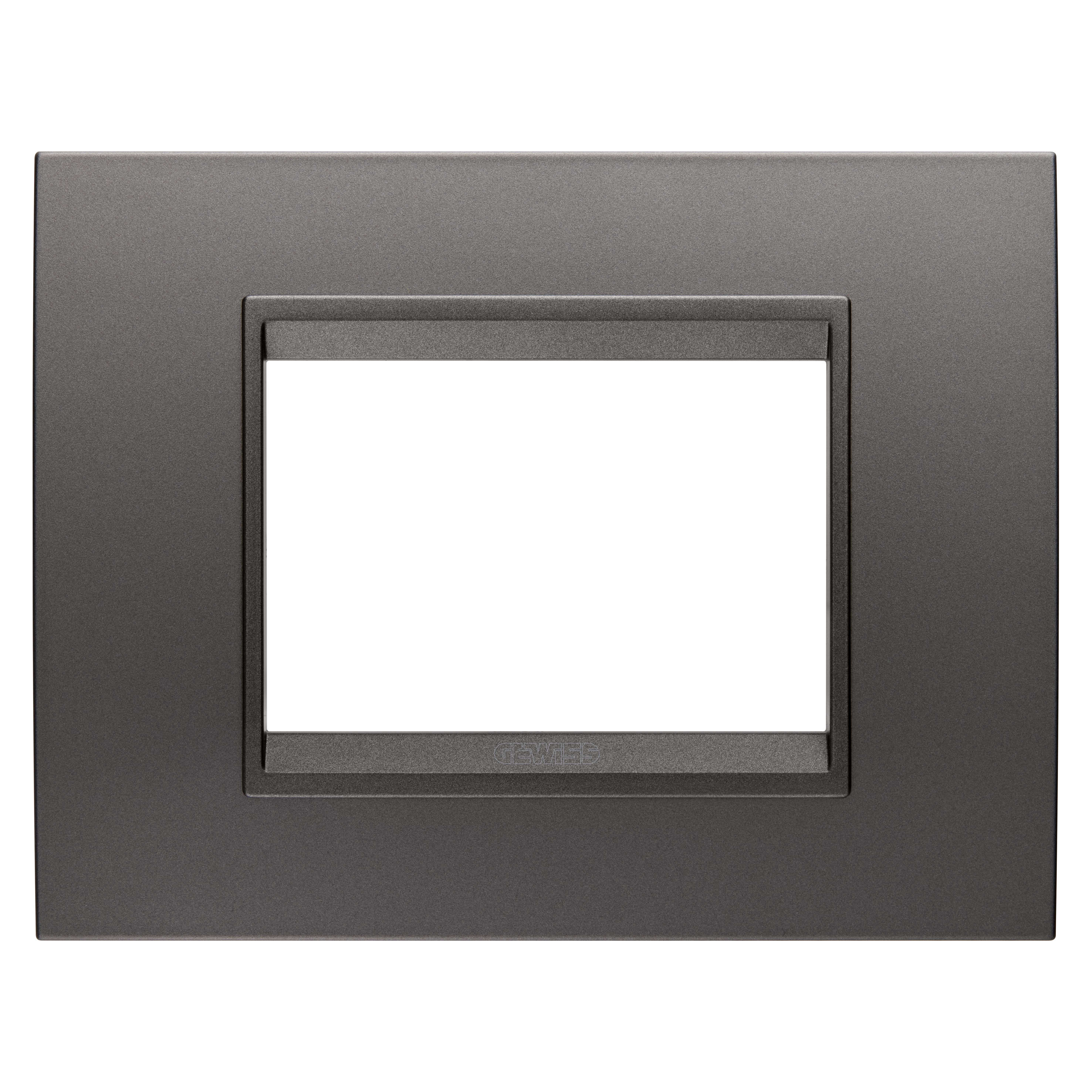 GEWISS - GEWGW16203XF PLACCA LUX - IN METALLO - 3 POSTI - CANNA DI FUCILE - CORNICE CANNA DI FUCILE OPACO - CHORUSMART
