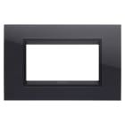 GEWISS - GEWGW16204YN PLACCA LUX - IN TECNOPOLIMERO - 4 POSTI - NERO TONER LAVY - CORNICE NERO OPACO - CHORUSMART