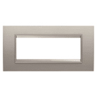 GEWISS - GEWGW16206XS PLACCA LUX - IN METALLO - 6 POSTI - ALLUMINIO SPAZZOLATO - CORNICE BRONZO CHIARO OPACO - CHORUSMART