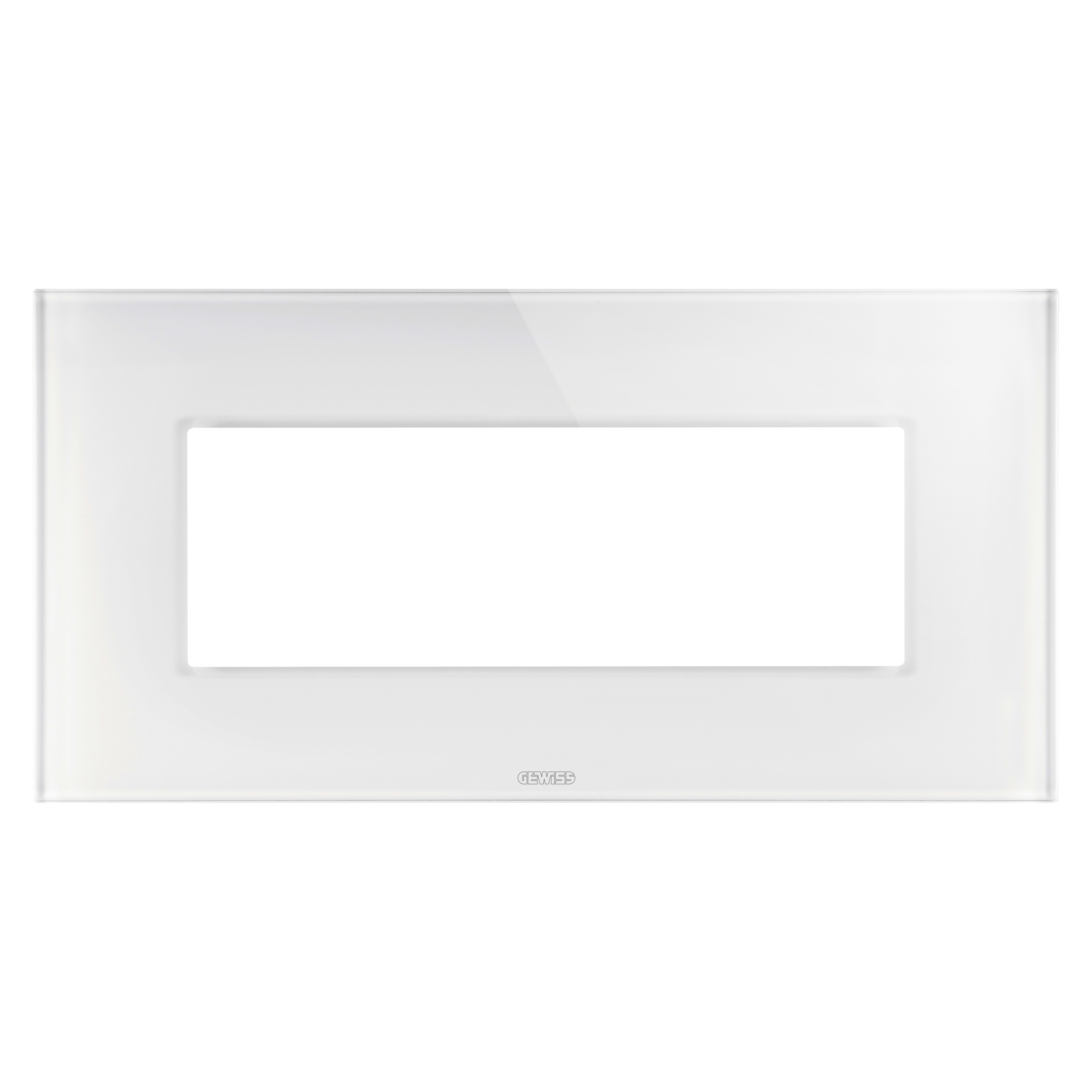 GEWISS - GEWGW16906CB PLACCA ICE - IN VETRO - 6 POSTI - BIANCO - CHORUSMART
