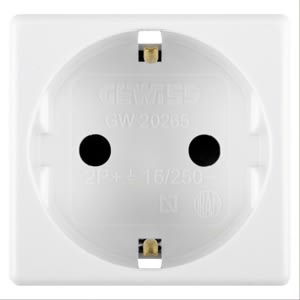 GEWISS - GEWGW20265 PRESA STANDARD TEDESCO 250V ac - 2P+T 16A - 2MODULI - SYSTEM WHITE
