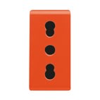 GEWISS - GEWGW20286 PRESA STANDARD ITALIANO 250V ac - PER LINEE DEDICATE - 2P+T 16A BIVALENTE - P17-11 - 1 MODULO - ARANCIO - SYSTEM