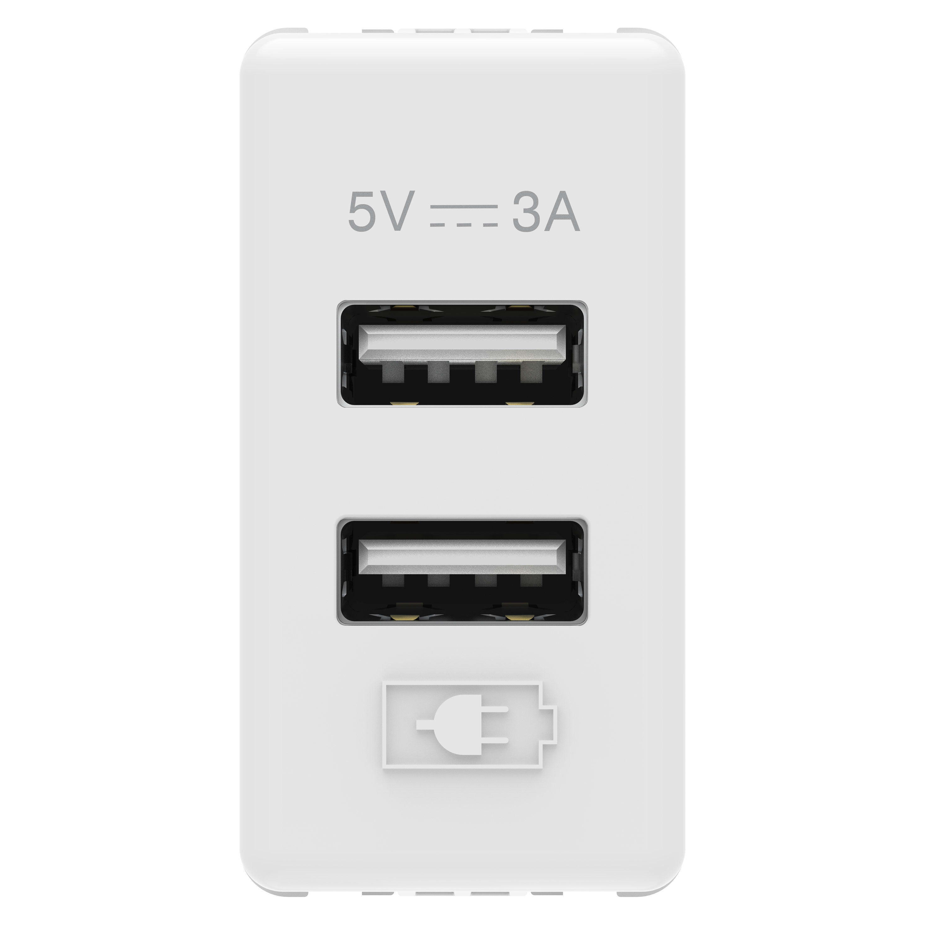 GEWISS - GEWGW20362 ALIMENTATORE USB - TIPO A+A - 3A - BIANCO - SYSTEM