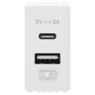 GEWISS - GEWGW20363 ALIMENTATORE USB - TIPO A+C - 3A - BIANCO - SYSTEM