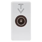 GEWISS - GEWGW20382 PRESA COASSIALE TV SCHERMATURA CLASSE A - CONNETTORE IEC MASCHIO 9,5mm - PASSANTE 10 dB - 1 MODULO - SYSTEM WHITE