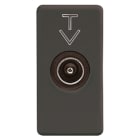 GEWISS - GEWGW21386 PRESA COASSIALE TV SCHERMATURA CLASSE A - CONNETTORE IEC MASCHIO 9,5mm - PASSANTE 5 dB - 1 MODULO - SYSTEM BLACK