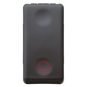 GEWISS - GEWGW21519 PULSANTE UNIPOLARE 250V ac - NC 10A - NEUTRO - SIMBOLO CERCHIO - 1 MODULO - SYSTEM BLACK