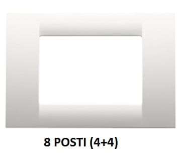 GEWISS - GEWGW22107 PLACCA VIRNA - IN TECNOPOLIMERO FINITURA LUCIDA - 8 POSTI (4+4 SOVRAPPOSTI) - BIANCO NUVOLA - SYSTEM