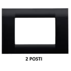 GEWISS - GEWGW22112 PLACCA VIRNA - IN TECNOPOLIMERO FINITURA LUCIDA - 2 POSTI - NERO TONER - SYSTEM