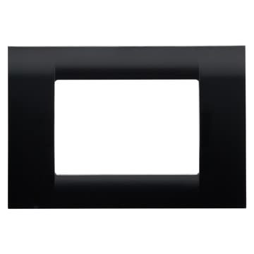 GEWISS - GEWGW22113 PLACCA VIRNA - IN TECNOPOLIMERO FINITURA LUCIDA - 3 POSTI - NERO TONER - SYSTEM
