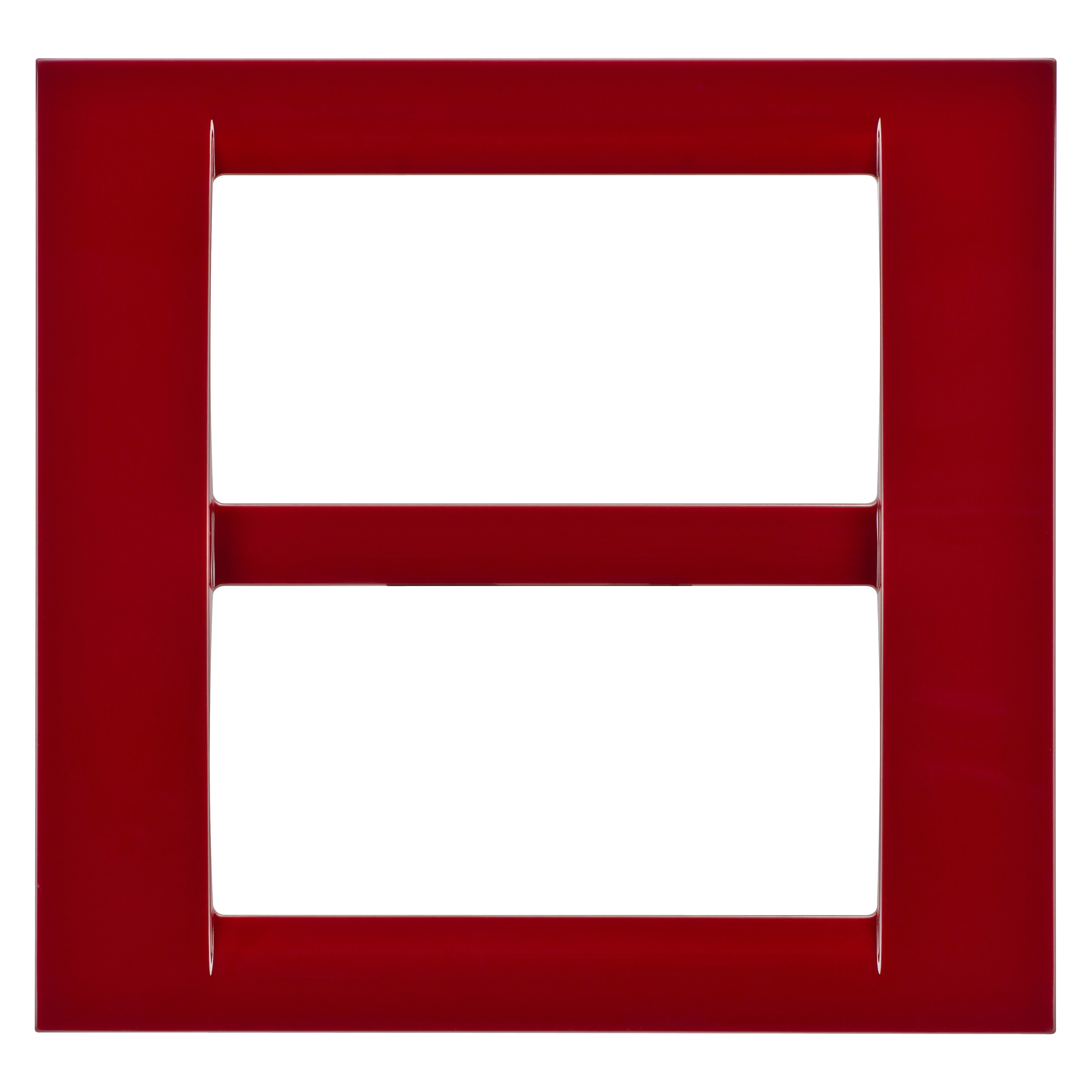 GEWISS - GEWGW22137 PLACCA VIRNA - IN TECNOPOLIMERO FINITURA LUCIDA - 8 POSTI (4+4 SOVRAPPOSTI) - AMARANTO CLASSICO - SYSTEM