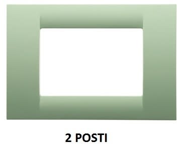 GEWISS - GEWGW22142 PLACCA VIRNA - IN TECNOPOLIMERO FINITURA LUCIDA - 2 POSTI - VERDE VENEZIA - SYSTEM