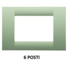 GEWISS - GEWGW22146 PLACCA VIRNA - IN TECNOPOLIMERO FINITURA LUCIDA - 6 POSTI - VERDE VENEZIA - SYSTEM