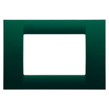 GEWISS - GEWGW22153 PLACCA VIRNA - IN TECNOPOLIMERO FINITURA LUCIDA - 3 POSTI - VERDE RACING - SYSTEM