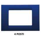GEWISS - GEWGW22174 PLACCA VIRNA - IN TECNOPOLIMERO FINITURA LUCIDA - 4 POSTI - BLU JAZZ - SYSTEM