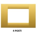 GEWISS - GEWGW22184 PLACCA VIRNA - IN TECNOPOLIMERO FINITURA LUCIDA - 4 POSTI - GIALLO MAIS - SYSTEM