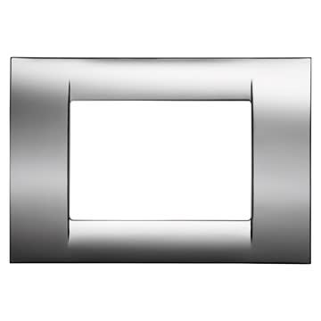 GEWISS - GEWGW22253 PLACCA VIRNA - IN TECNOPOLIMERO FINITURA LUCIDA - 3 POSTI - CROMO SOFT - SYSTEM