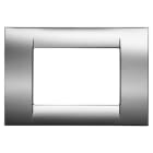 GEWISS - GEWGW22253 PLACCA VIRNA - IN TECNOPOLIMERO FINITURA LUCIDA - 3 POSTI - CROMO SOFT - SYSTEM